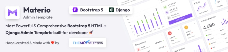 Materio Bootstrap Django 管理模板